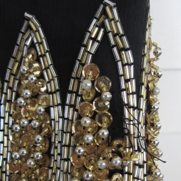 Vintage Valentino Style Sequins & Silk Art Deco Blouse by Jean for Joseph LeBon - Picture 5 of 6